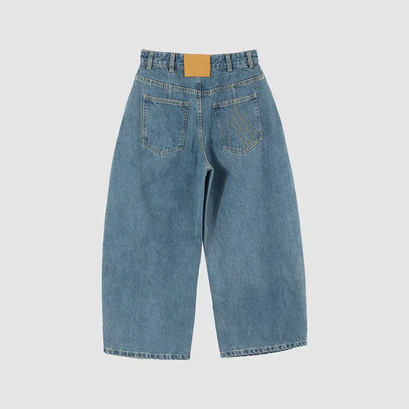 2026 Spring/Summer New Style - High-waisted Simple and Versatile Curved Knife Casual Nine-Piece Denim Pants for Women