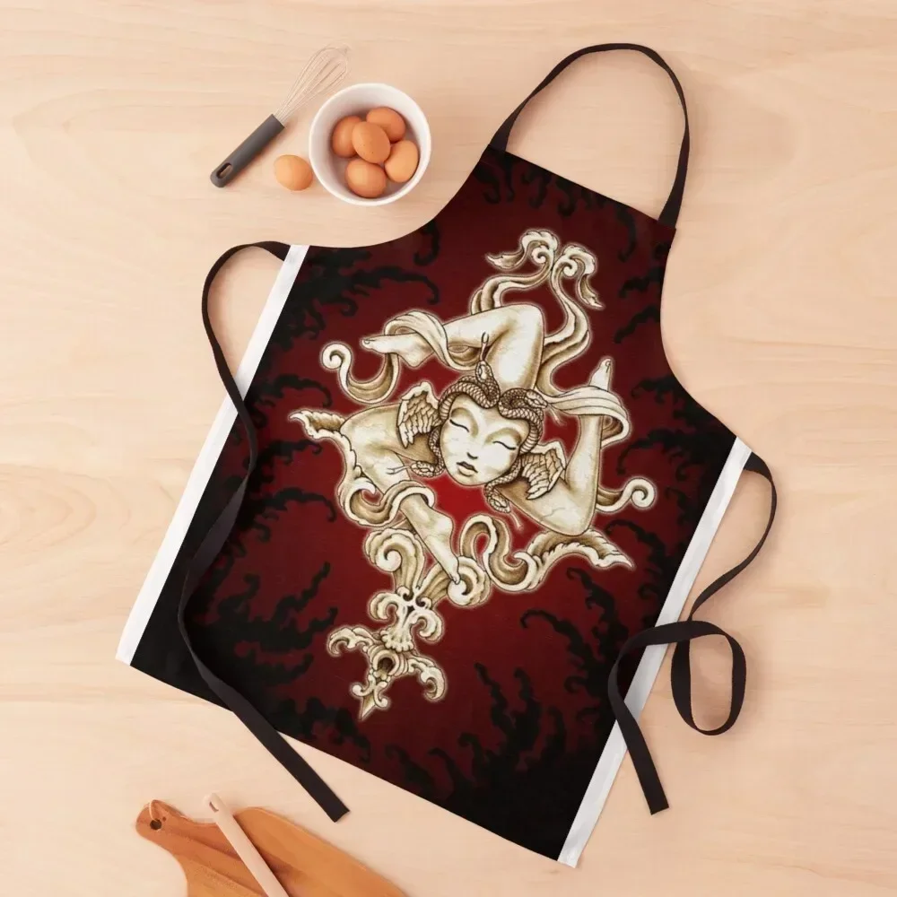 

sicilian trinacria Apron Kitchen Household Items Women Kitchen kitchen jacket woman Smock for hairdressing Apron