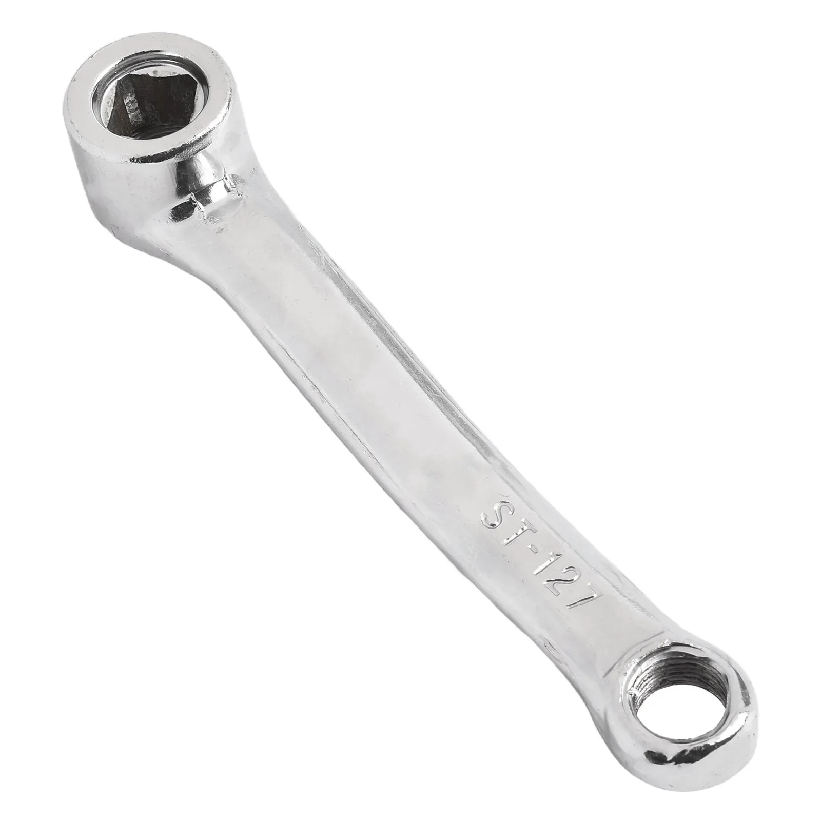 Manivela de bicicleta elétrica, ferro prata E-bike, manivelas esquerda e direita, furo quadrado, ciclismo crankset substituir acessórios, 127mm, 1 par