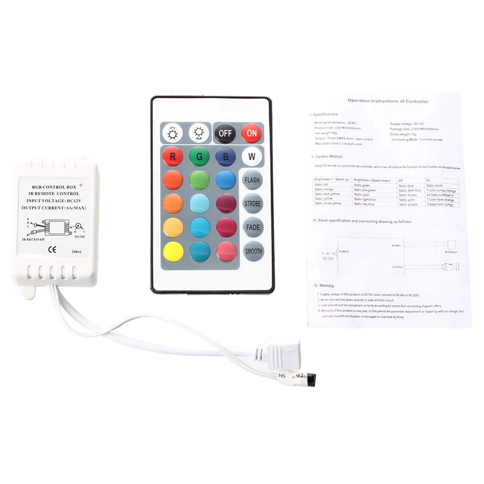 

VEHO-2X IR Box Remote Controller 24 Keys For RGB LED Light Strip