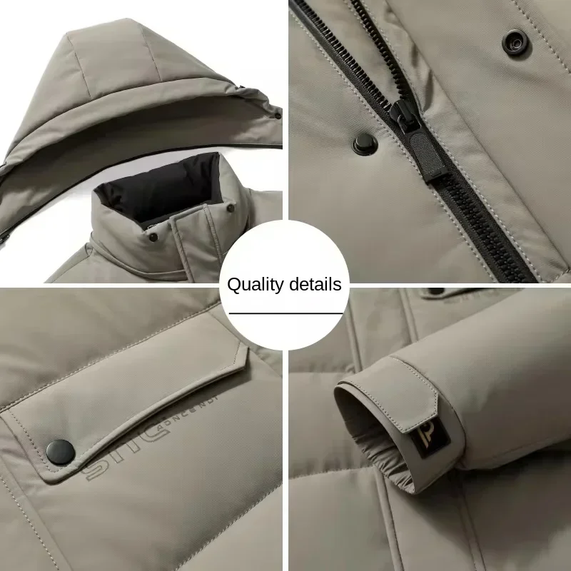 New Winter Down Jacket With Detachable Hood For Men Regular Thickened Men's Down Jacket Winter Warm Coat Top