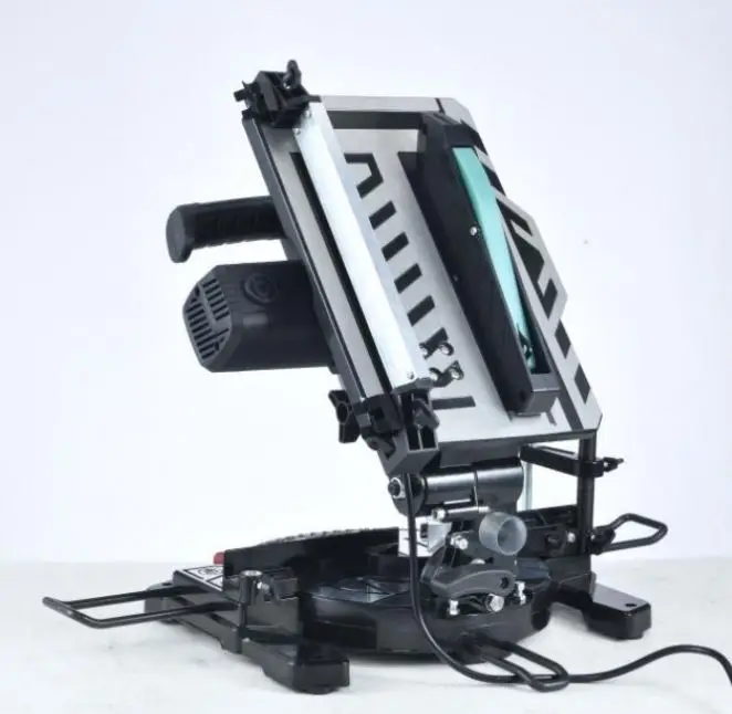 Portable Electric Powered Cutting 8 Inch Composite Saw Aluminum-Wood Plastic Woodworking Desk Saw Miter Saw Function 2-In-1