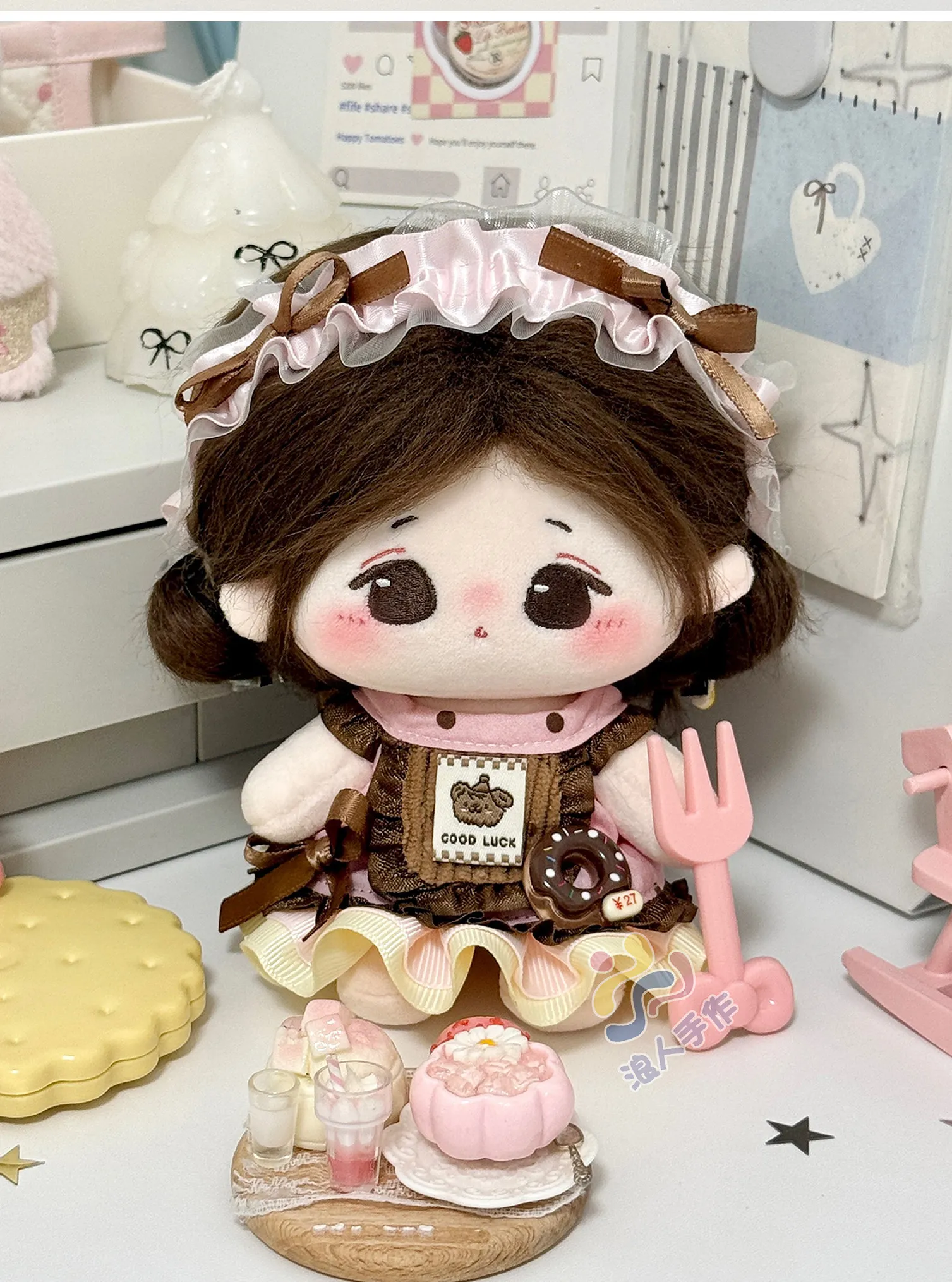 10cm Cotton Doll Clothes Mint Chocolate Strawberry Cake Series Skirt Macaron Color Palette No Attribute Clothing