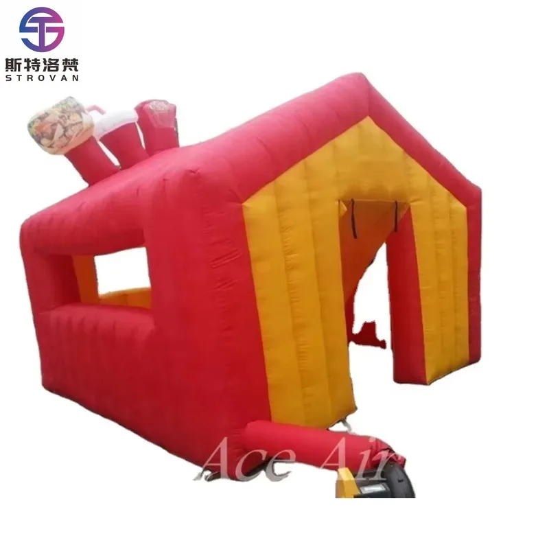 

STLF Red and Blue Fast Set-Up Inflatable Popcorn Tent for Event Temporary Service Party Advertising Model with Blower Sea Shippi