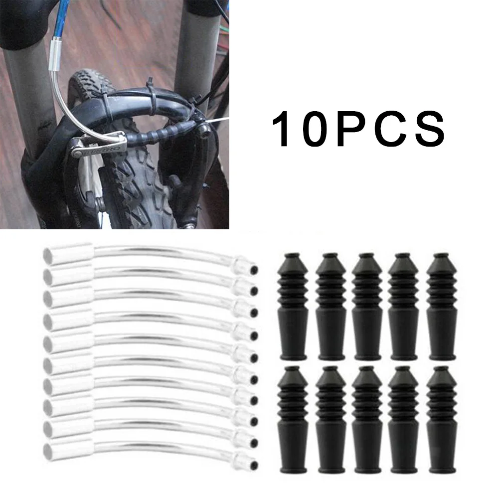 20-Piece Aluminum V Brake Noodle Set With Rubber Hoses Dustproof Bicycle Cable Guide Tubes Easy Installation Maintenance