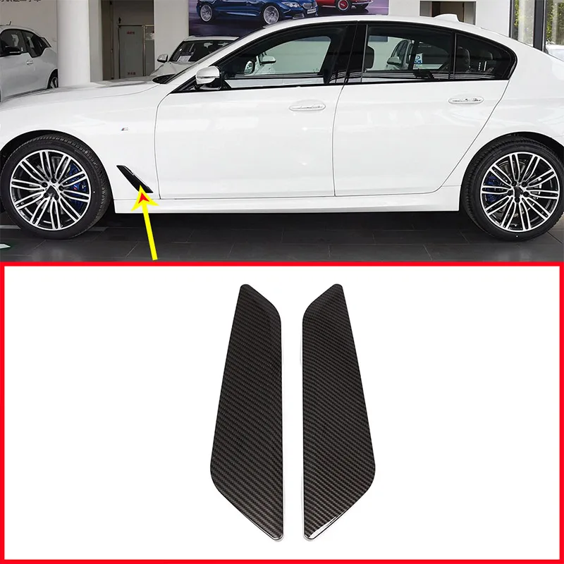 

Carbon Fiber Style ABS Car Fender Vents Decorative Cover Trim Sticker Accessories For BMW New 5 Series G30 2017 2018 Car-styling