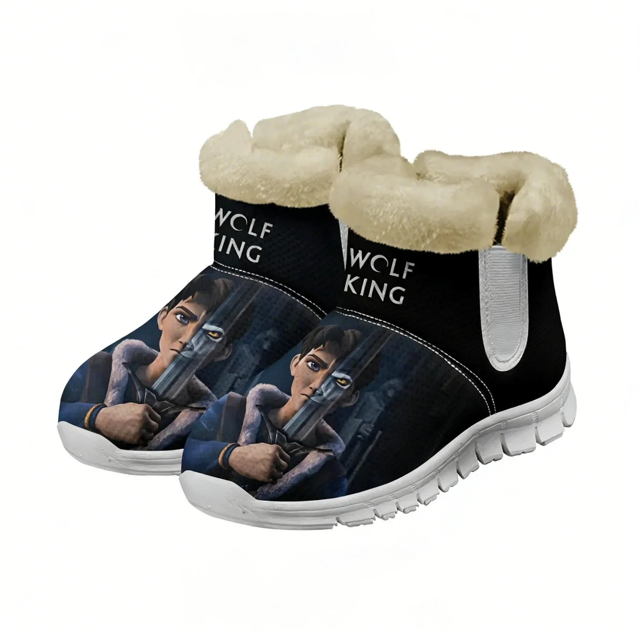 Wolf King Warm Boot Sapato masculino e feminino para adolescentes, tênis leve e personalizado de alta qualidade para atividades ao ar livre, feito sob medida