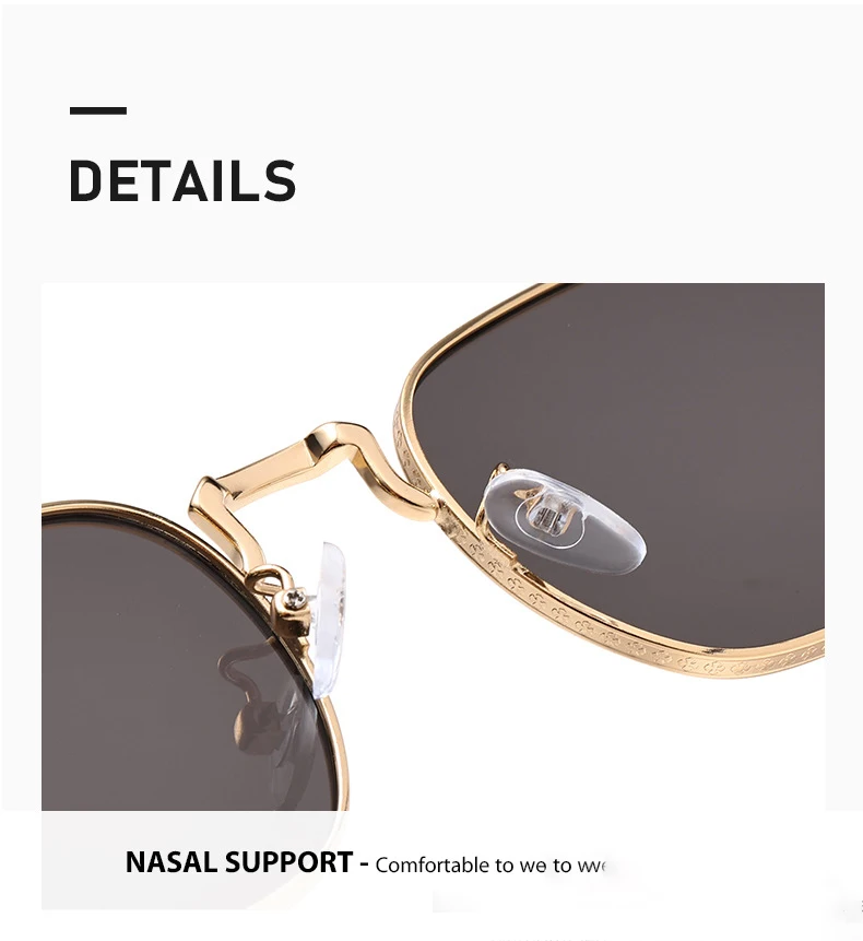 Neue trendige metallische personalisierte vielseitige Herren-Sonnenbrille mit rechteckigen Rahmen im Retro-Stil für Damen 2402 – Detail 9