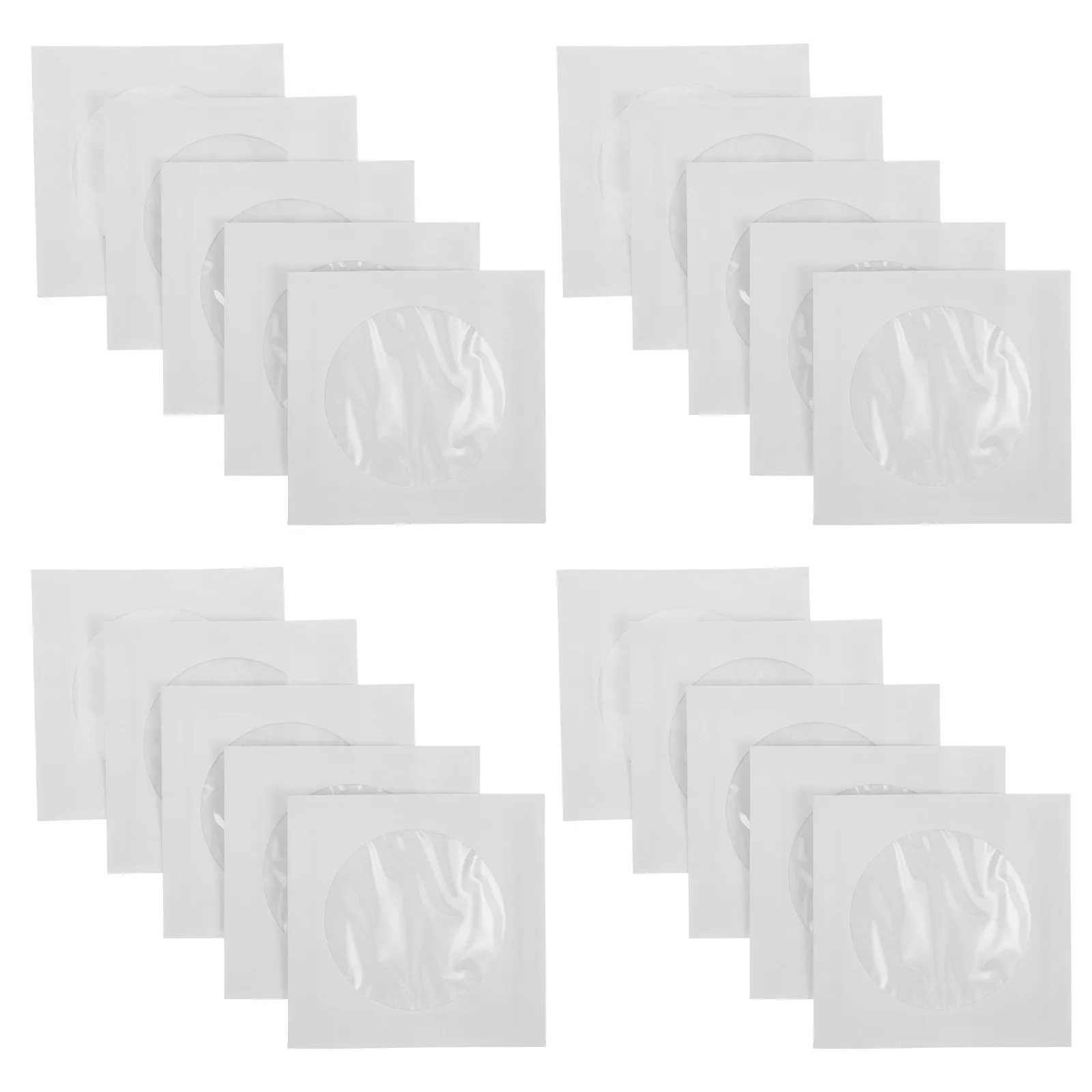 100Pcs Mini Cd Packaging Sleeves 8Cm White Paper Dustproof Protective Window Envelope Small Disc Storage Bag Small Cd Holder
