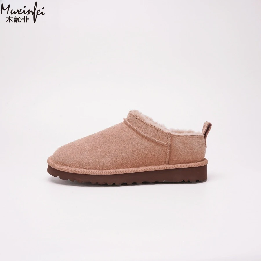 2025 Winter New Women's Fashionable Comfortable Casual Classic Mini Sheepskin Wool Integrated Snow Boots Short Cotton Shoes