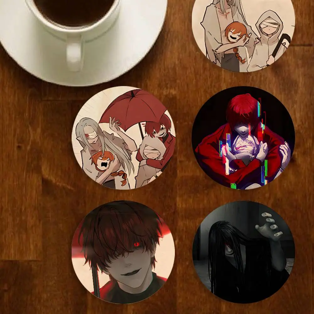 

ADV Game H-Homicipher Round Wooden Coasters For Cute Design Suitable for Drinks Tea Coffee Home Gift Choice Holiday