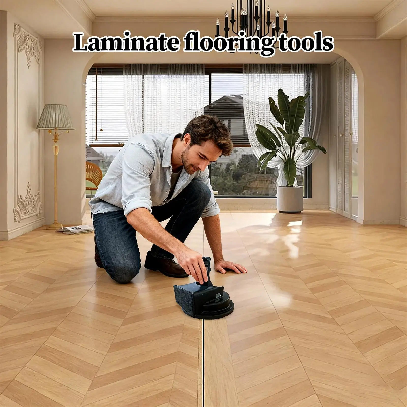 Herramienta de succión para suelos con mango ergonómico, extractor y fijador de laminados para baldosas de subsuelo, carpintería y pavimentos de madera en el hogar