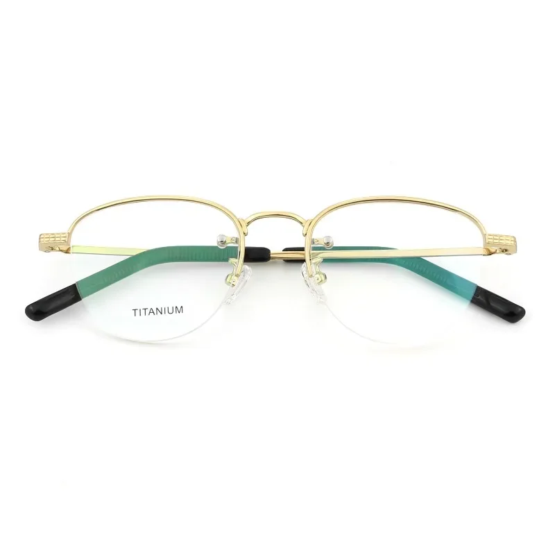 التيتانيوم النقي نصف إطار المألوف الرجعية جولة هونغ كونغ نمط الرجال والنساء الأعمال قصر النظر نظارات lrest نظارات