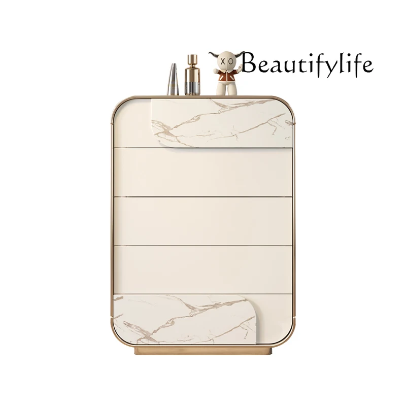 

Italian light luxury bedroom locker solid wood chest modern simple home partition storage locker