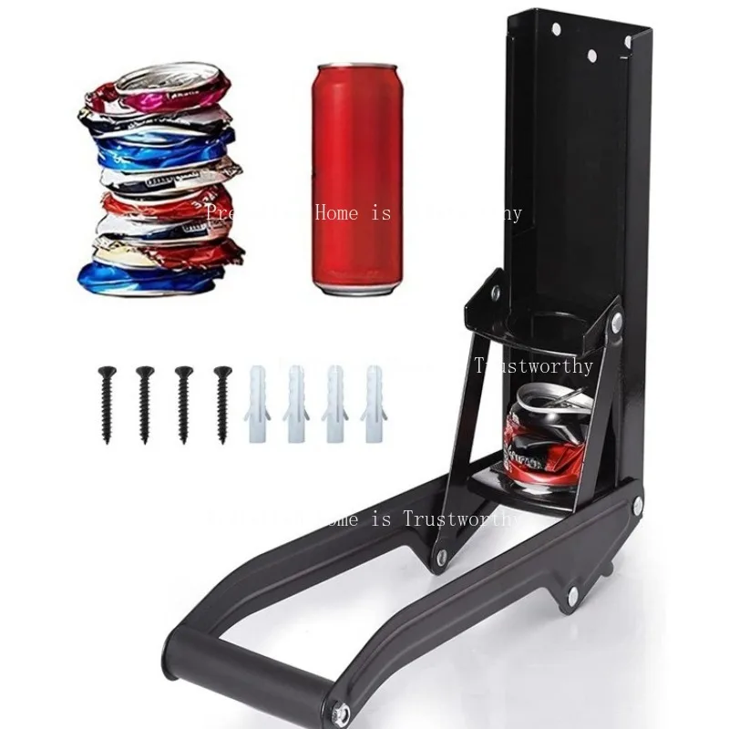 

Wall Mounted Hand Pulled Soda Can Compactor, Flattening Machine, Soda Bottle Opener