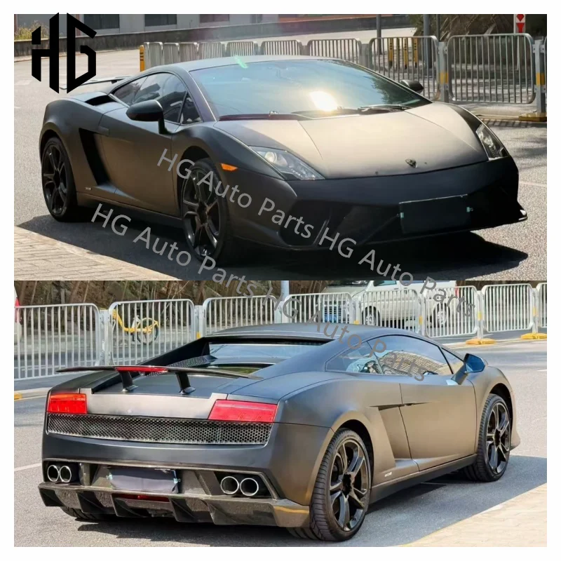 For 2008 Gallardo Glossy Carbon Fiber Rear Bumper Lip For Lambor Gallardo LP540 LP550 LP560 LP570 Convert to DMC Style Diffusers