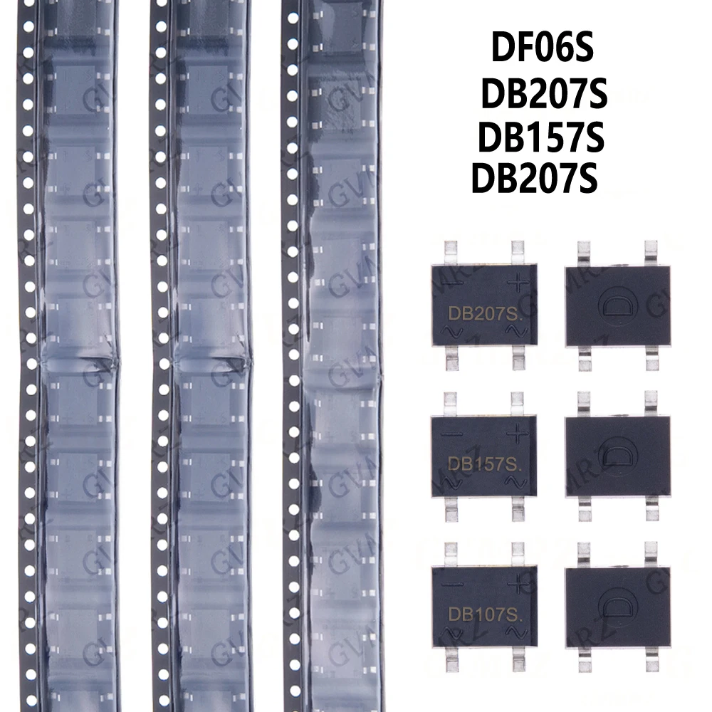 10/100pcs DB107S DB107S DB157S DB207S DF06S SOP SOP4  2A 1000V Bridge Rectifiers 1A 1000V DB157S DB207S