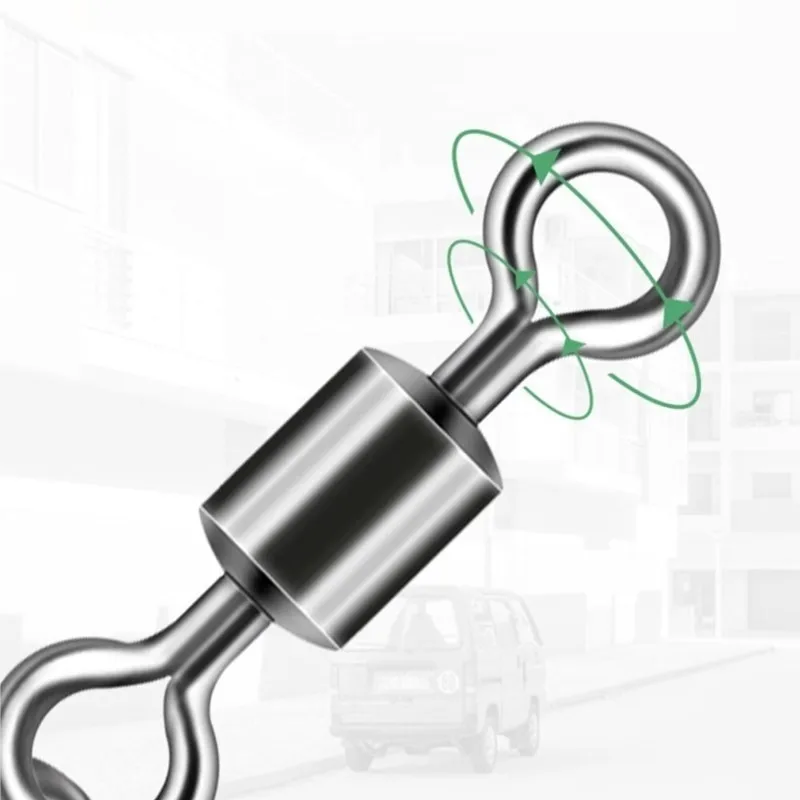 50PCS Fishing Rolling Swivels Connector Barrel Snap Fishhook Swivels Tackle for Lure Hooks Pesca Fishing Accessories