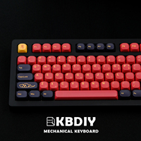 KBDiy 130 Keys/Set PBT GMK Keycap Korean Red Samurai Keycaps Custom KOA Profile for Mechanical Keyboard Gaming Five-sided DIY