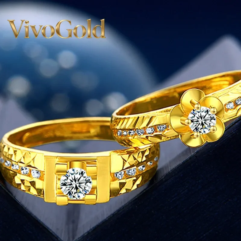 VivoGoldDiamond ring 9999 24K Real Gold Couple Ring Vietnam Shajin Wedding First Accessories Gift