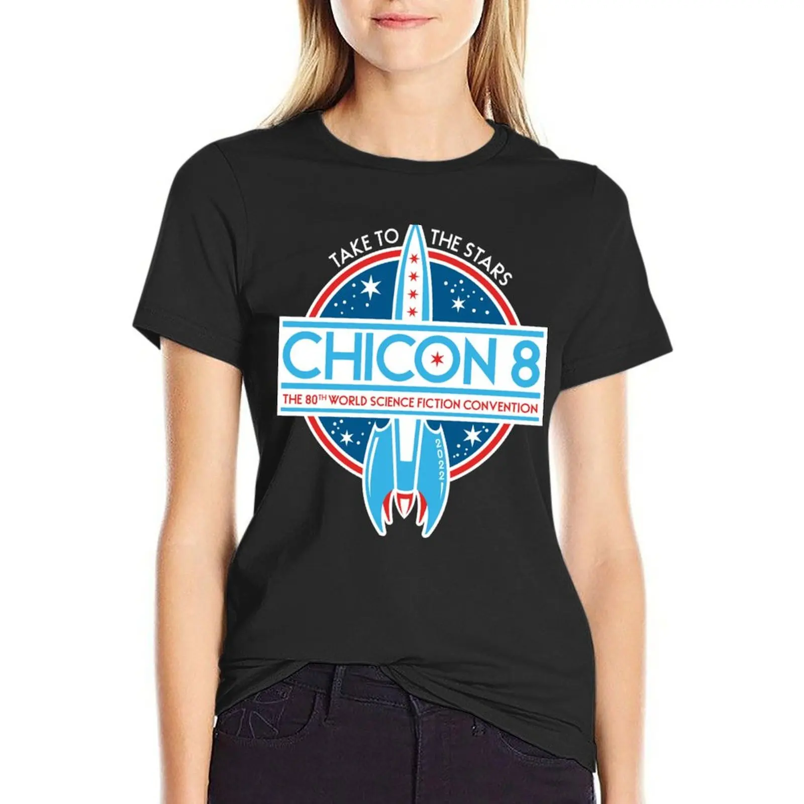 Chicon 8? Logo original (lettres blanches) T-Shirt Aesthetic clothing graphics summer clothes for Women