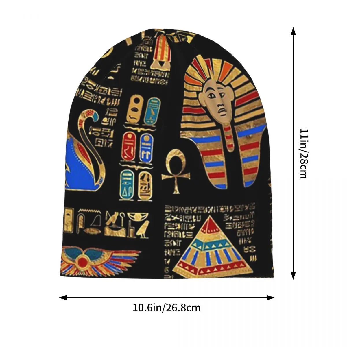 الهيروغليفية المصرية والآلهة Skullies قبعة حريمي دافئة الخريف الشتاء في الهواء الطلق قبعة محبوك بونيه قبعات للرجال النساء الكبار