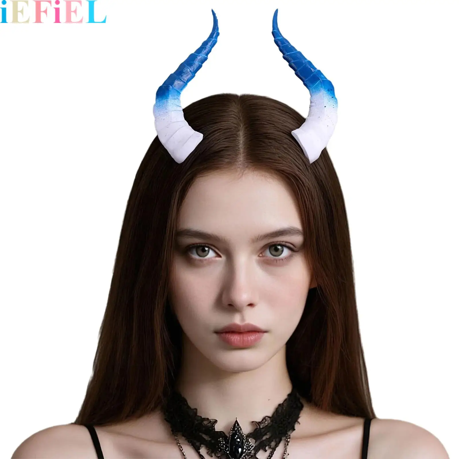 

1 Pair Goat Horn Headdress Demon Horns Devil Headpiece Sheep Hair Clips for Halloween Party Cosplay Costume Accessories