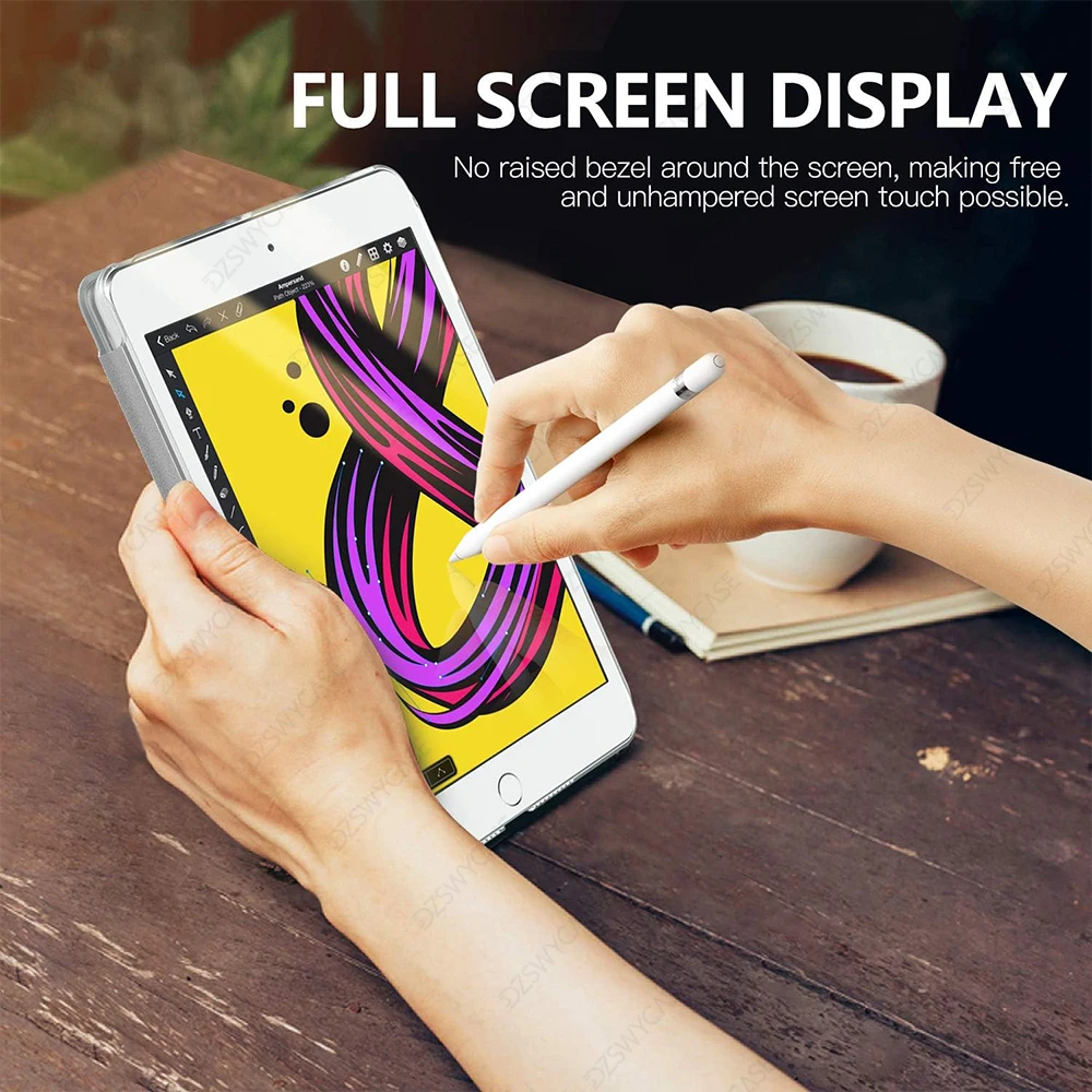 Funda para iPad Mini 4a/5a 7,9 pulgadas, ultrafina y liviana, semitransparente, funda inteligente con encendido/apagado automático