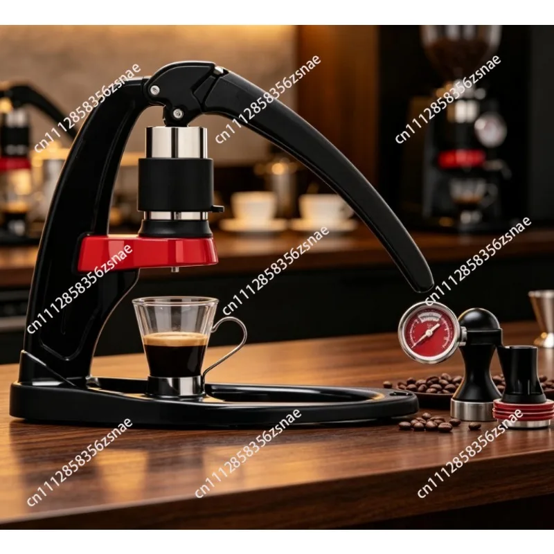 Portable Manual Lever Espresso Machine, Tie Rod Hand Press Coffee Maker, Platinum Label Home Coffee Machine