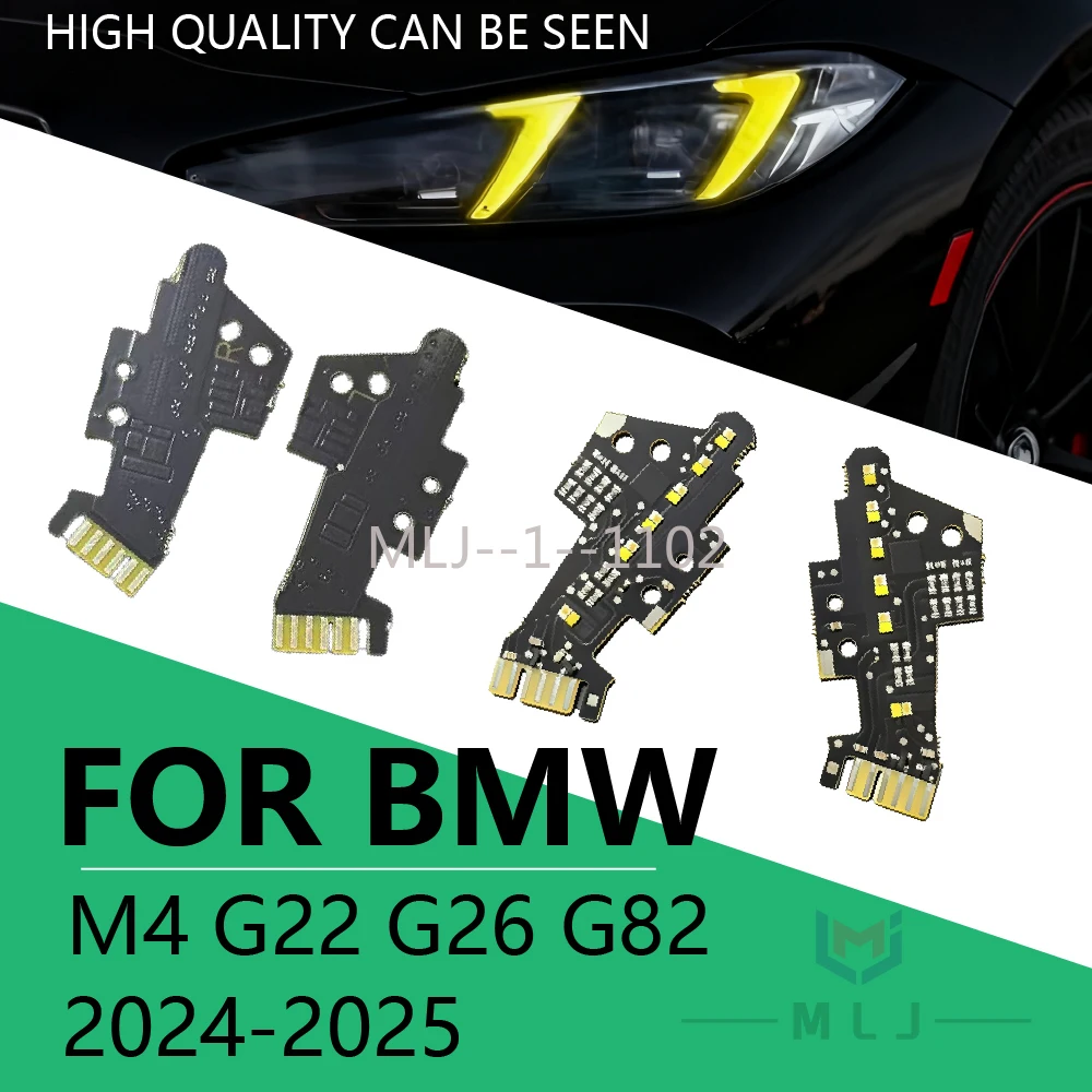 

NEW For BMW 2024-2025 M4 G22 G26 G82 DRL headlight yellow LED angel eye daytime turn signal module lemon yellow eye light board