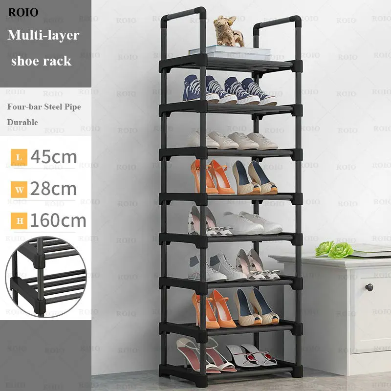 Simple Vetical Shoe Rack Spray Paint DIY Metal Boot Shoes Organizer Space-saving Stand Holder Stable Easy Assembled Shoe Cabinet