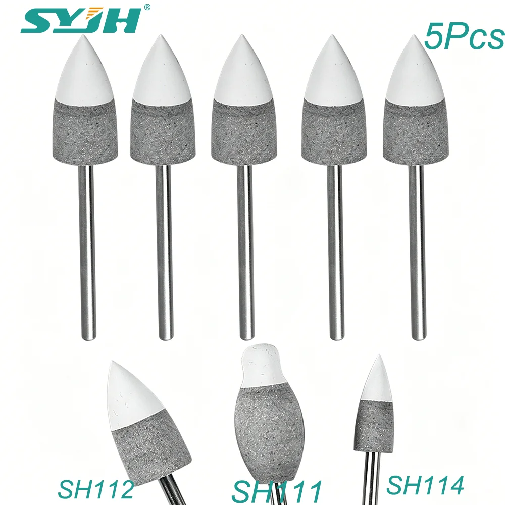 

SYJH Dental 5pcs Silicone Grinding Kit 2-in-1 Rubber Diamond Polishing Burs Dentistry Teeth Polishing Restoration Equipment Tool