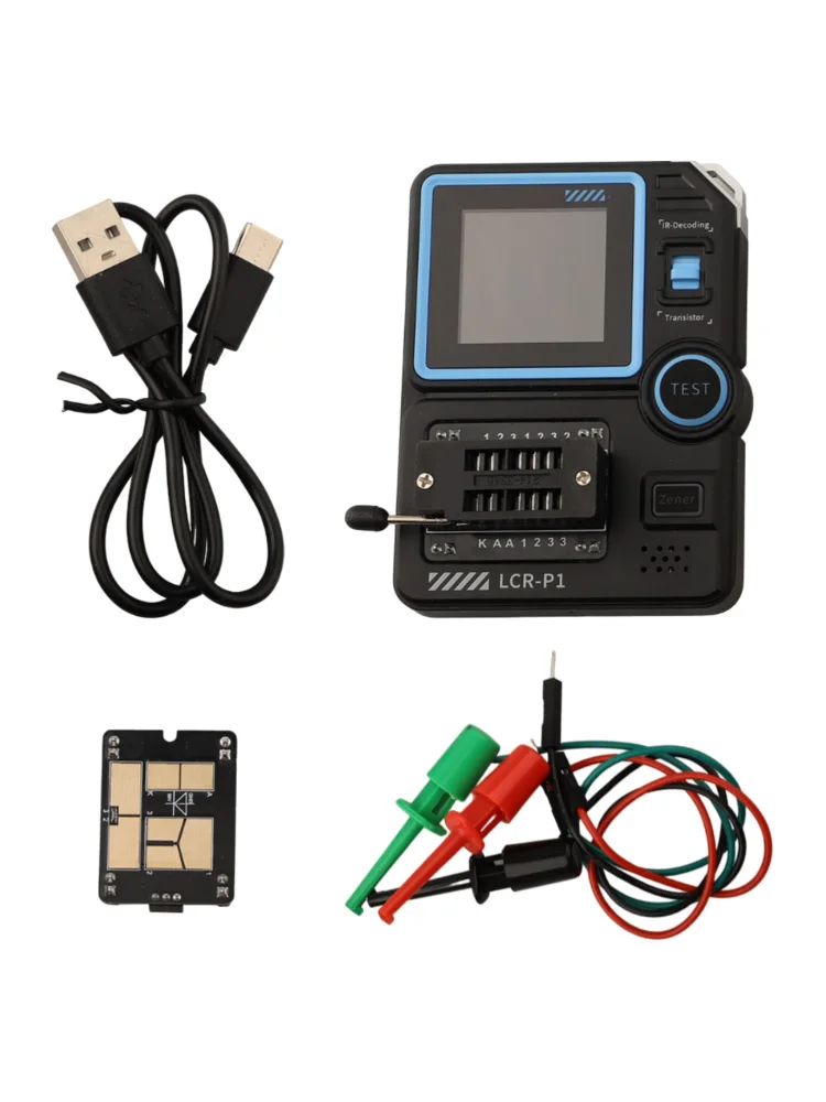 LCR-P1 Transistor Tester Diode Triode Capacimeter Resistance LCR ESR Meter MOSFET NPN PNP Mult Ifunction Tester Accessory