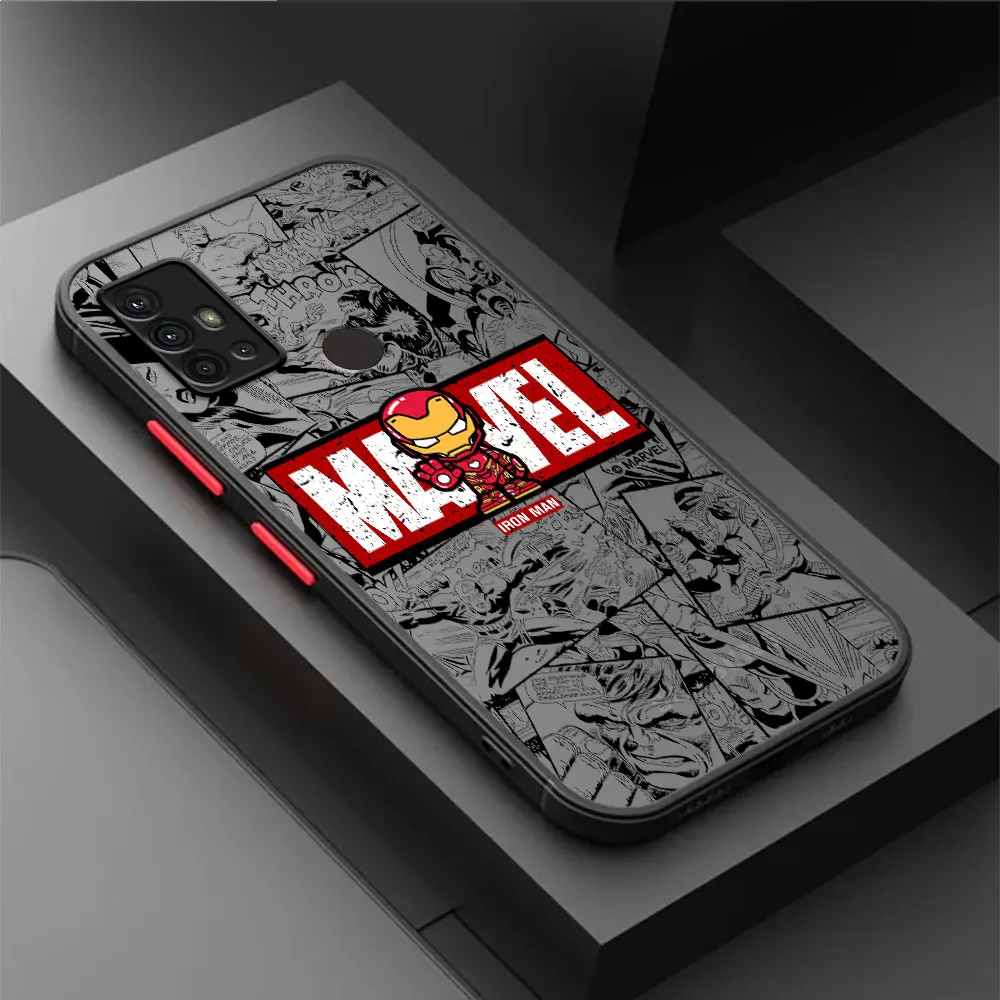 Animation Marvel Hero Logo Case for Samsung Galaxy A31 A12 A51 A70 A34 5G A50 A13 A52 A71 4G A30s A30 A14 Soft Back Matte Cover