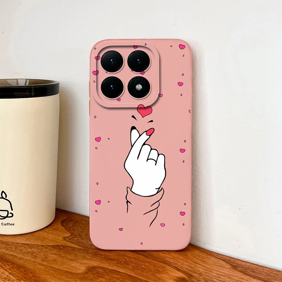 حافظة لهاتف Xiaomi 15T Pro لهاتف Xiaomi 17 Pro Max على شكل قلب من السيليكون السائل حماية كاملة غطاء خلفي ناعم لهاتف Xiaomi 15 T Funda