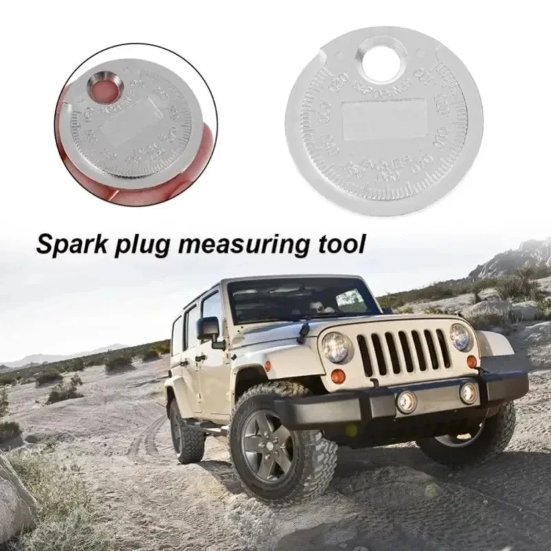 Coin- Type 0.6-2.4mm Spark Plug Gap Gauge Metal Measurement Tool Range Spark Plug Gage Caliber Ouble-Sided for Cars Motorcycles