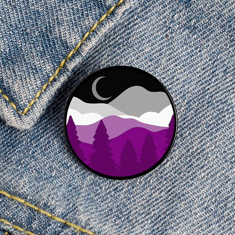 subtle asexual flag Custom pin Funny Brooches Shirt Lapel Cute Badge Cartoon Jewelry Gift for Lover Girl Friends