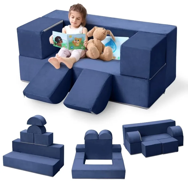 

Modern 6-piece children's convertible compression sofa convertible modular toddler children's foam baby sofa living room games