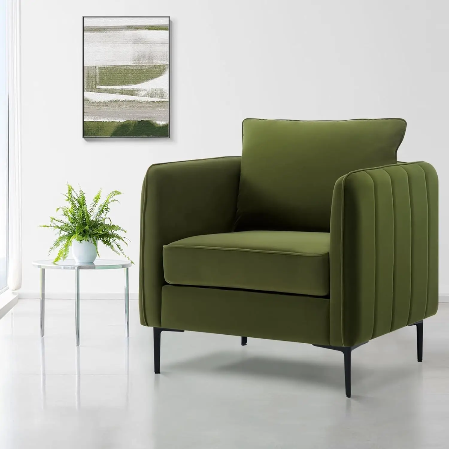 32.68-inch Comfortable Single Sofa With A Medieval-modern Style Featuring Comfortable Cushions and Backrests Suitable For Bedrooms Offices or Reading Spaces