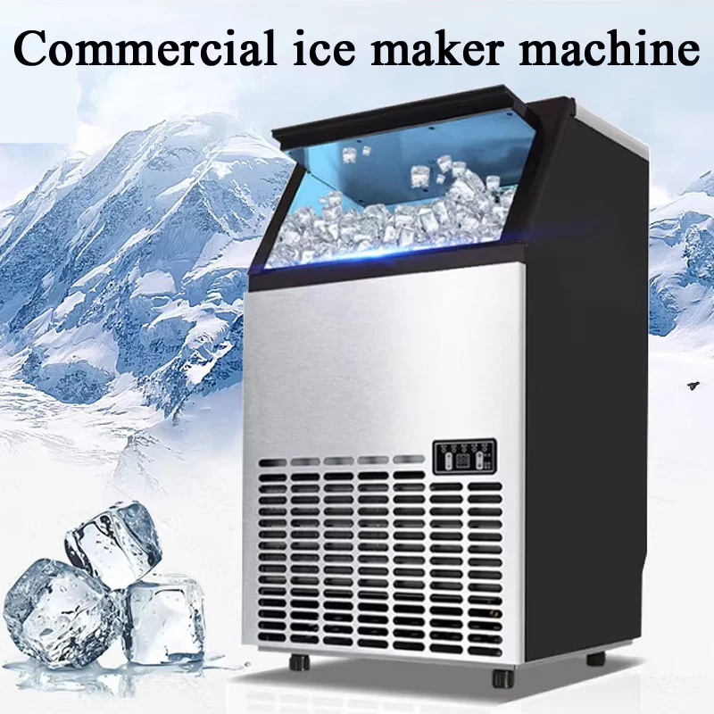 Commercial Ice Maker Machine, 110lbs/24h Stainless Steel Under Counter ice Machine With 33lbs Ice Storage Capacity