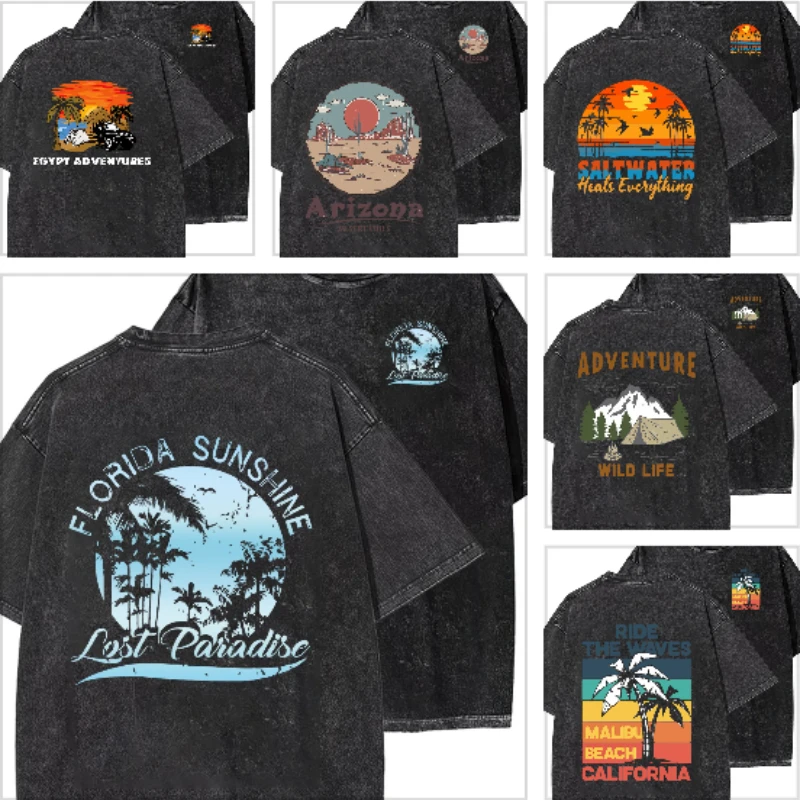 Christliches Sommer-Herren-T-Shirt im Used-Look, Lässige Passform, Baumwolle, Vintage-Stil, Y2K Harajuku-Mode, Unisex