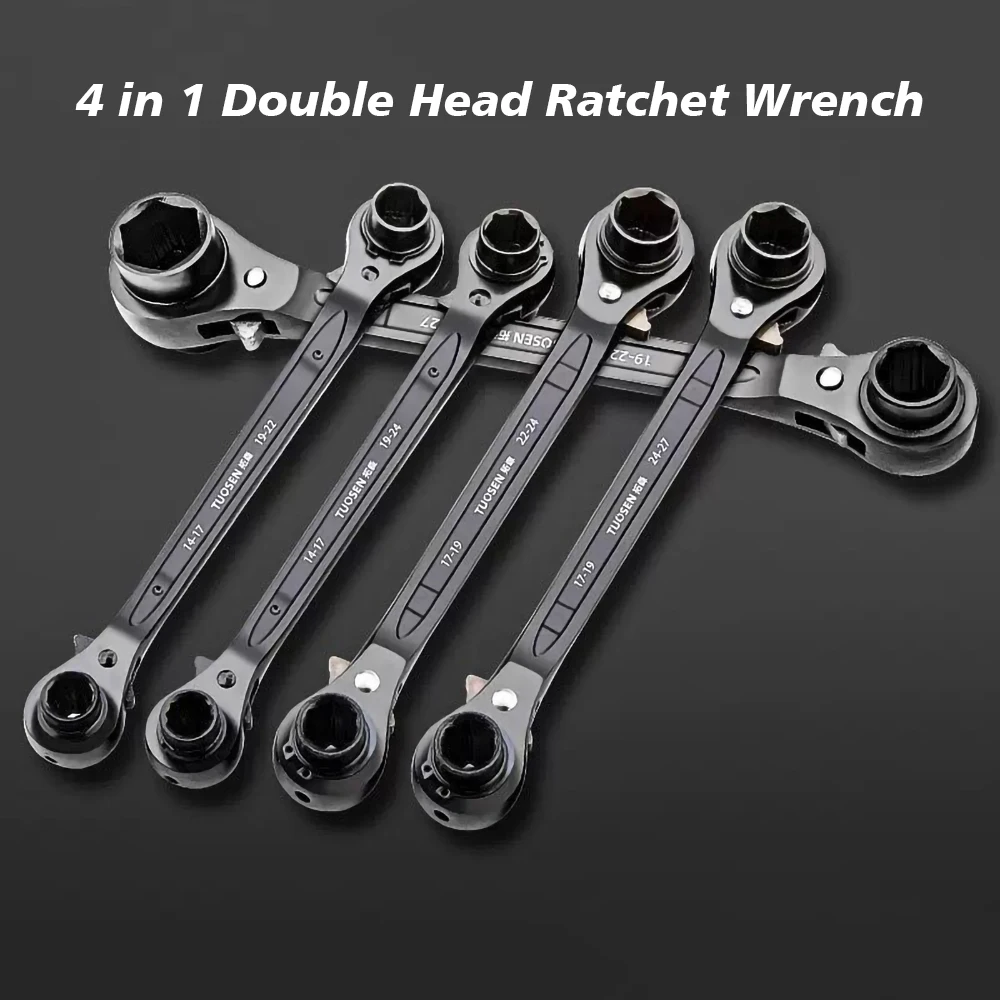 

4in1 High hardness industry Hex Key Ratchet Wrench, Double-Sided Multifunctional Adjustable direction Very Useful for Easy Work