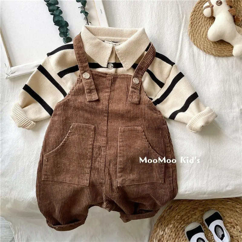 Children\'s Sweater Striped Spring and Autumn Boys and Girls\' Collar Sweater Baby Children\'s Clothing Sweater 2025 New