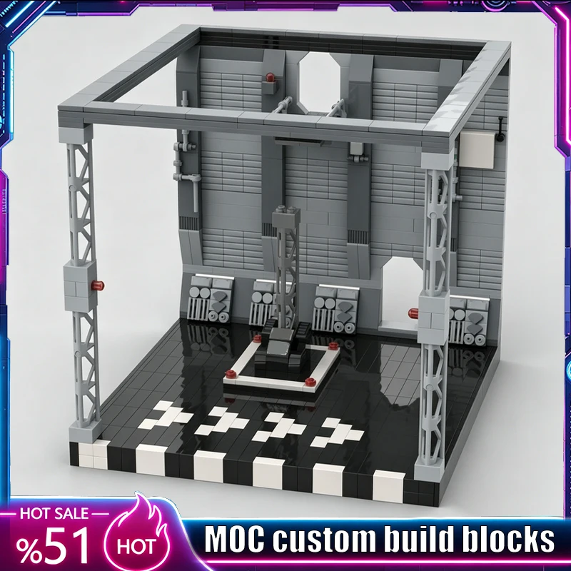 

659PCS MOC Sci-Fi Space Fighter Hangar Base Display Scene Model Custom Building Blocks DIY Puzzle Collector Home Decoration Gift