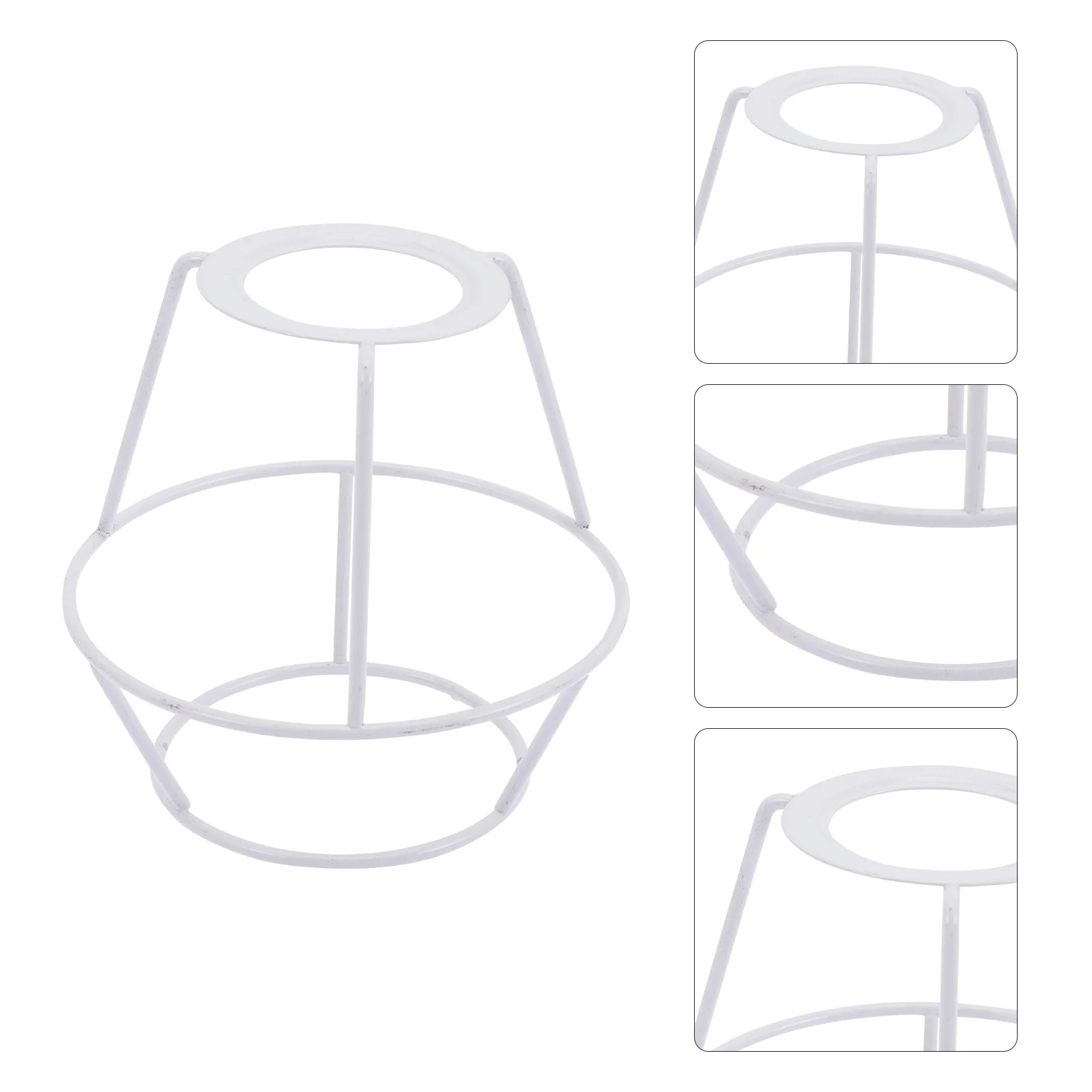 

Woven Frame E27 Base Metal Ring Support Diy Wire Lamp Cover Lamp Shade Holder Vintage Cage Guard For Chandelier Desk Light