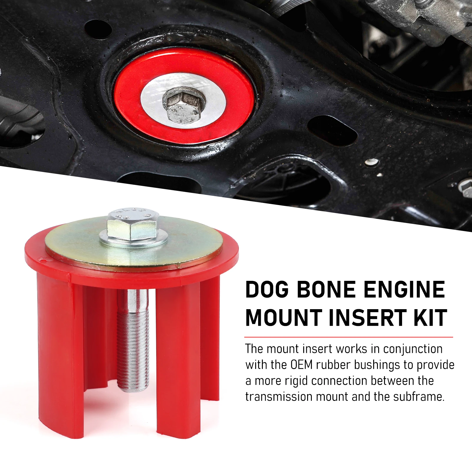 Rote Polyurethan-Gummibuchse für 08.5-on VW Jetta V / VI 2.0T 08.5-on VW Passat B6 09-on VW Tiguan Dog Bone Motorhalterungssatz – Detail 2
