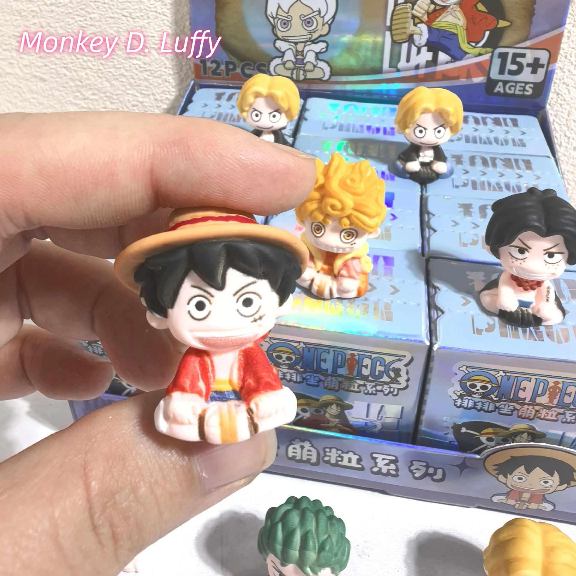 

One Piece Luffy Zoro Sanji Sitting Blind Box, Cute Mini PVC Anime Figure, Collectible Mystery Box Toy, 12 Styles