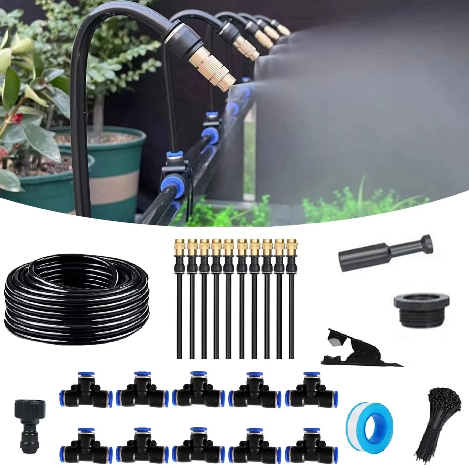 

20M-5M DIY Universal Sprayer Kit 360° Curved Garden Automatic Irrigation System for Garden Plant Fogging Watering Irrigation New