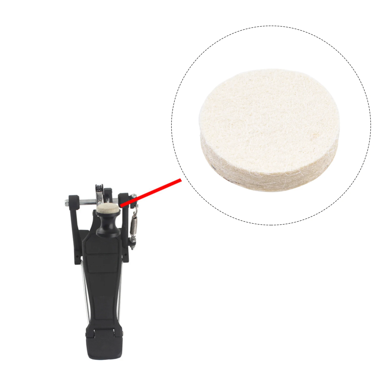 Accessory Drum Pedal Beater Bass Mallet Drum Accessory Drum Pedal Felt Pad Hammer Head Medium Hardness Bass Pedal Percussion