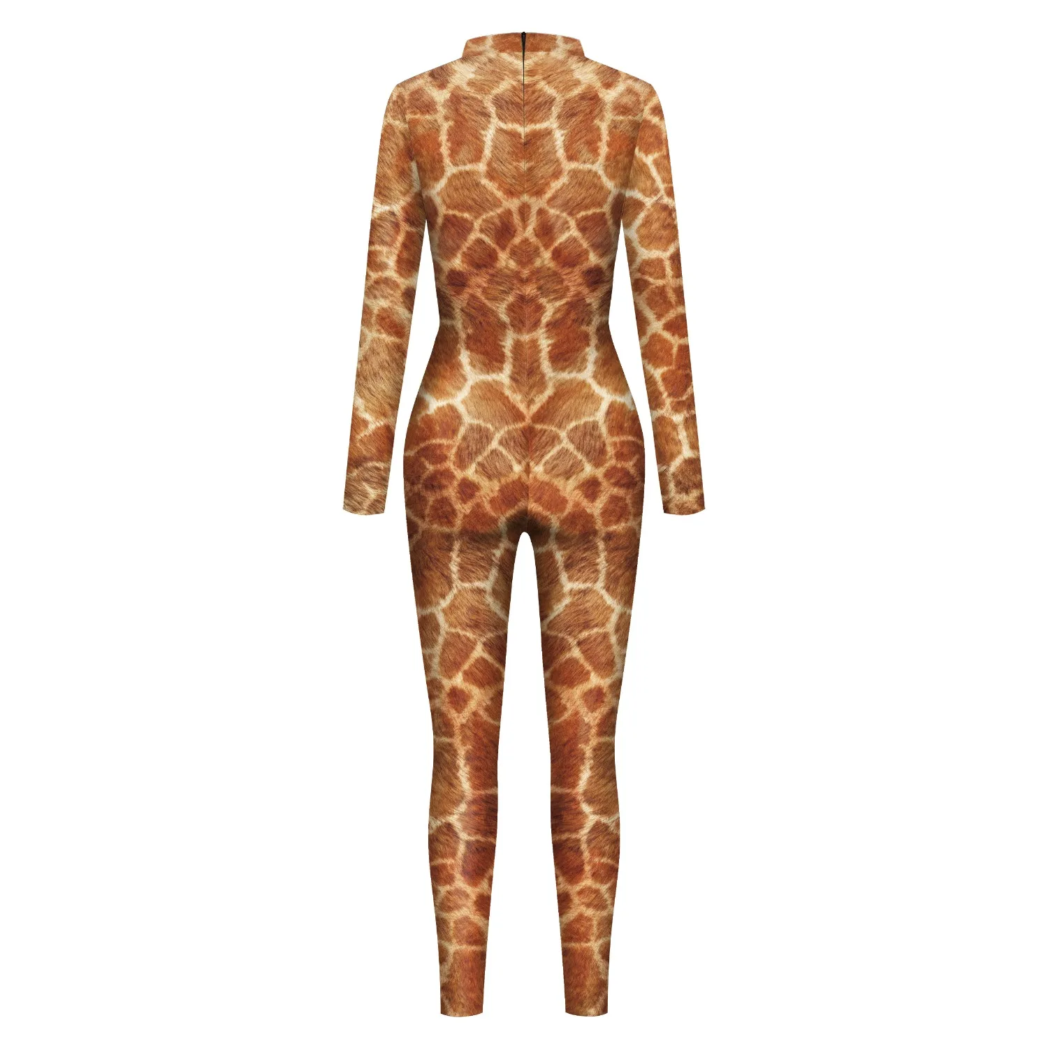 Nieuwe luipaardprint 3D digitaal printen bodysuit met lange mouwen Halloween jumpsuit volwassen avondfeest prestatie kostuum